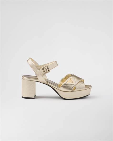 nappa leather sandals prada|quilted nappa leather platform sandals.